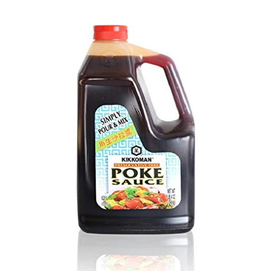 Kikkoman Preservative-Free Poke Sauce Simply Pour or Mix Low Sodium & No Fat Kosher Certified All-Purpose Seasoning Dishes, 5 lb 4 oz (Pack of 1)