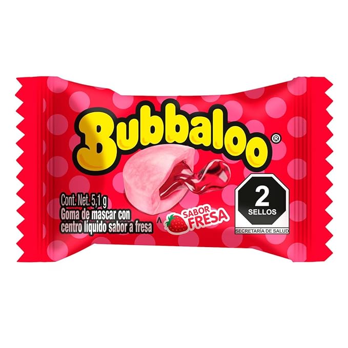 Bubbaloo Chewing Gum | Liquid Center Gum with Intense Flavor - Box of 47 pcs