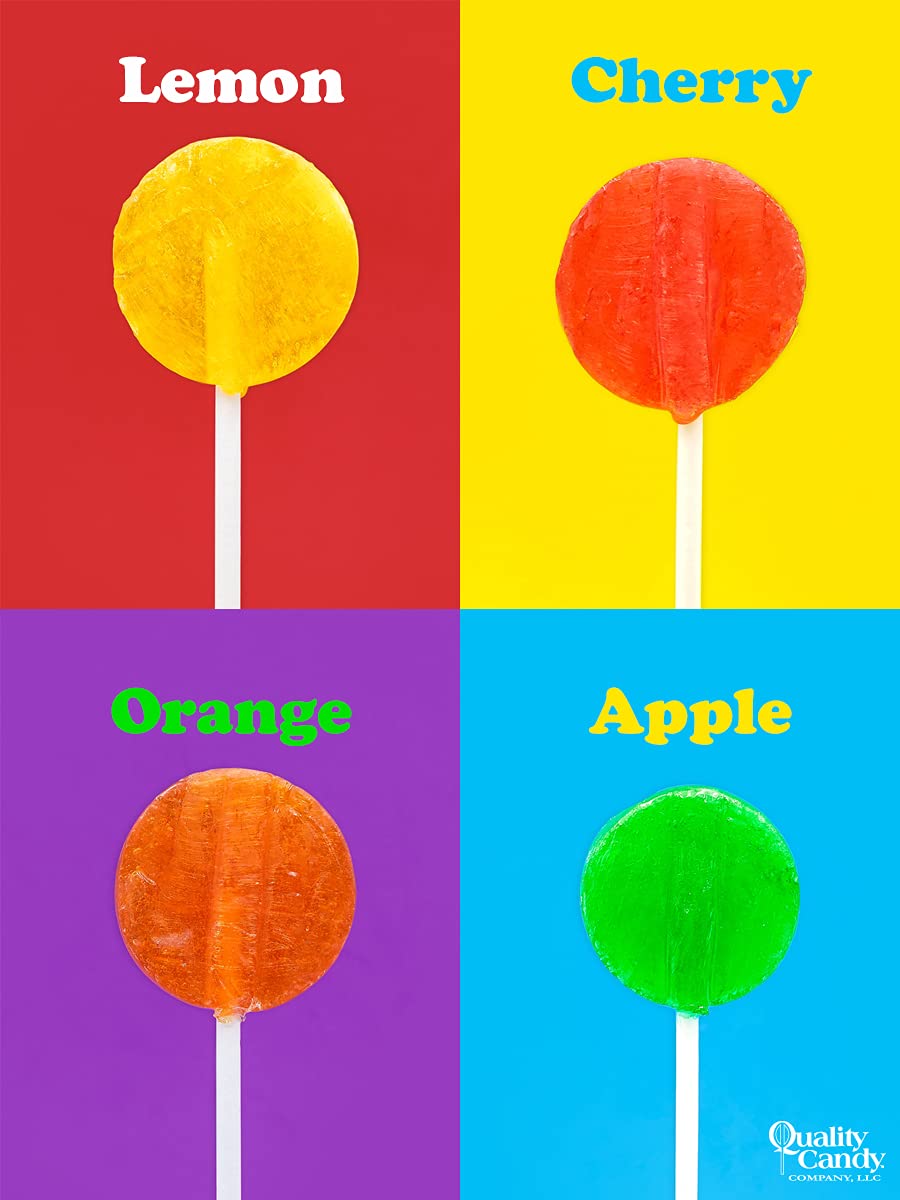 Assorted Bulk Lollipops | Solid Caramel with Fruit Flavors - 5 lb (2.26 kg) Bag