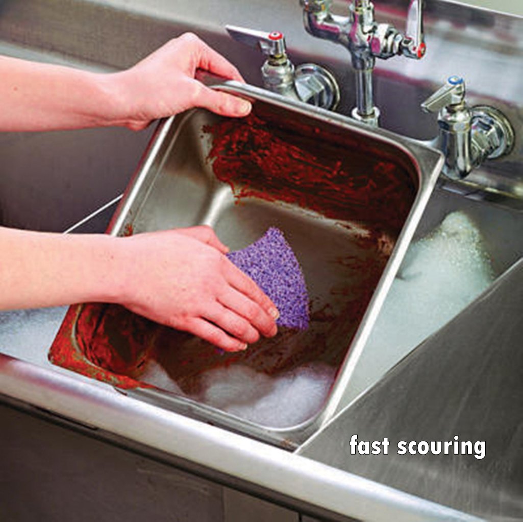 3M Scotch-Brite Purple Scouring Pad 2020CC, 2.8 in x 4.5 in, 4/Pack