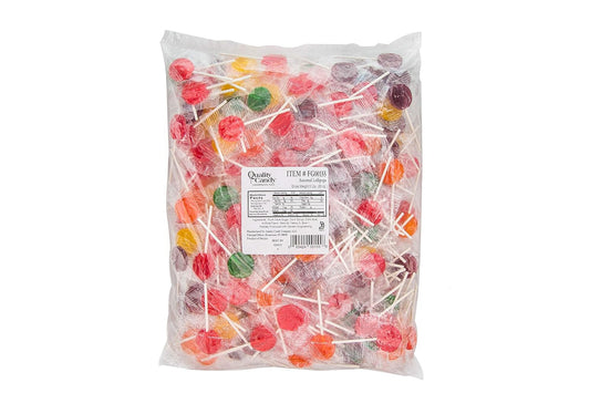 Assorted Bulk Lollipops | Solid Caramel with Fruit Flavors - 5 lb (2.26 kg) Bag