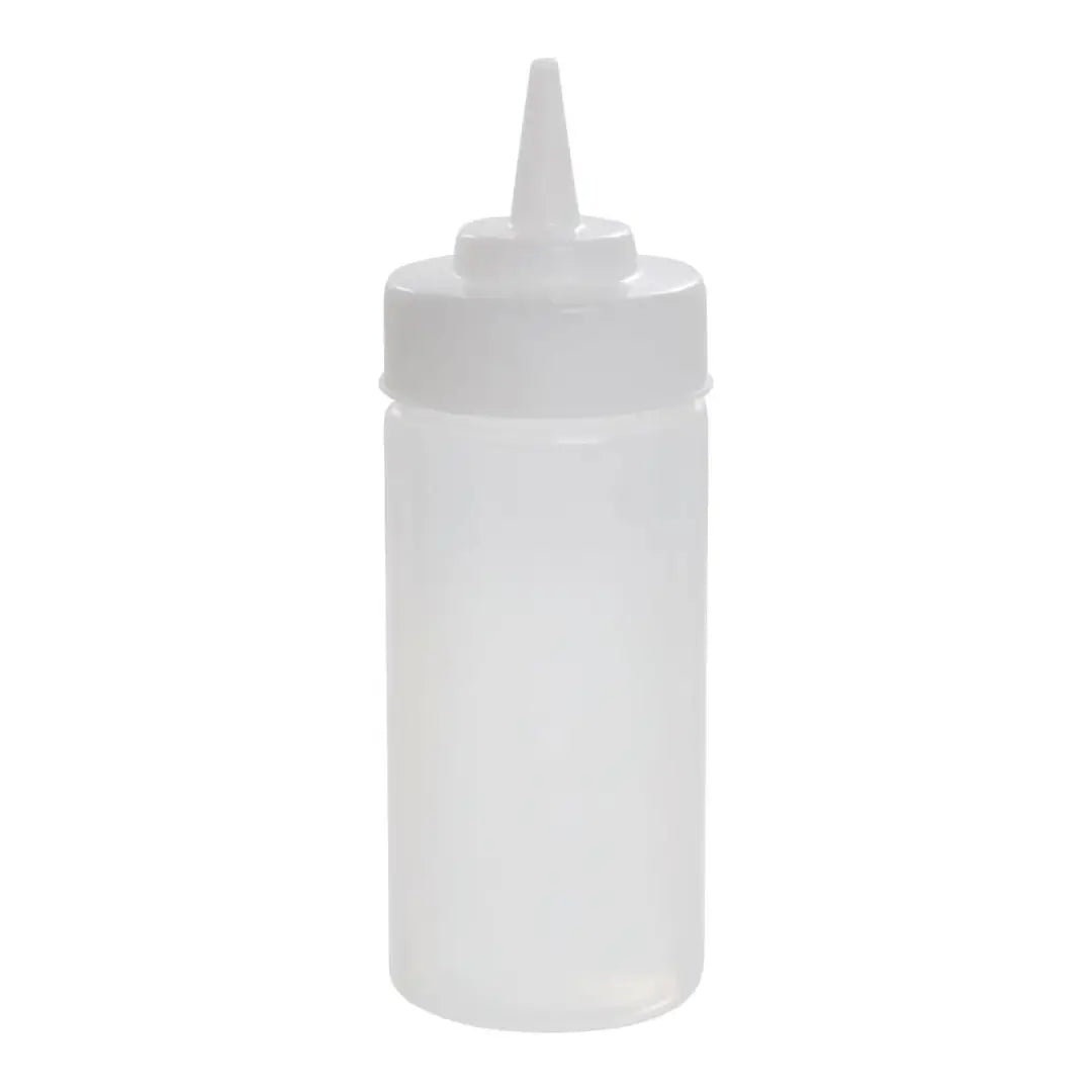 TABLECRAFT 8 Oz Clear Polyethylene Widemouth Squeeze Bottle - 2 1/4" Dia x 6 3/4" H
