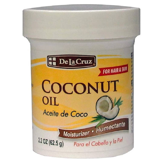 De La Cruz Coconut Oil - Expeller Pressed Coconut Oil for Skin and Hair - Natural Moisturizer for Skin and Hair - 2.2oz (3 Jars)