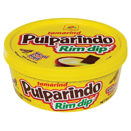 De La Rosa Pulparindo Rim Dip Paste With Real Fruit, Great for fruit, candy, cocktails, micheladas, and more! 8 Oz (8 Oz, ORIGINAL)