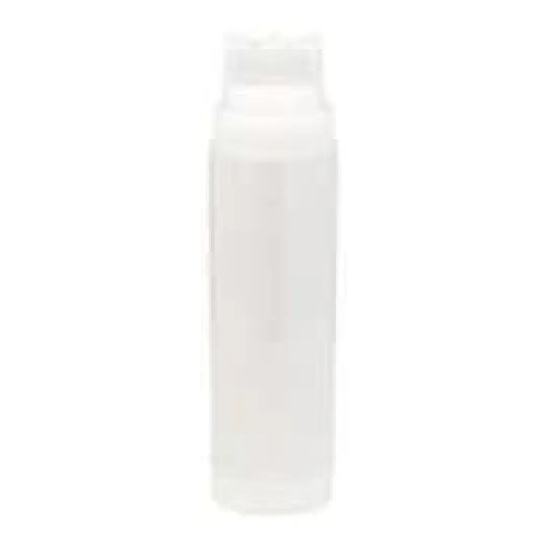 Tablecraft 12463C3F Squeeze Bottle - Double-End, Wide Mouth, 24 oz., Clear
