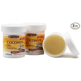 De La Cruz Coconut Oil - Expeller Pressed Coconut Oil for Skin and Hair - Natural Moisturizer for Skin and Hair - 2.2oz (3 Jars)