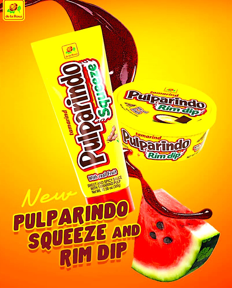 De La Rosa Pulparindo Rim Dip Paste With Real Fruit, Great for fruit, candy, cocktails, micheladas,8 Oz (8 Oz, ORIGINAL 2 packs)
