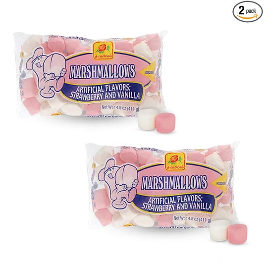 Marshmallows De La Rosa Bombon De La Rosa Giant Size 14.05 Oz Ounce Bag 2 Pack