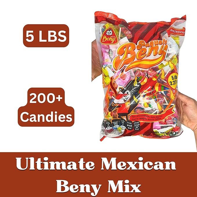 Beny Piñata Mix Assortment | Solid Candy and Lollipops | 5 lb Bulk Bag