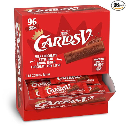 Carlos V Milk Chocolate Bars, 0.75-Ounce Bars (Pack of 96)