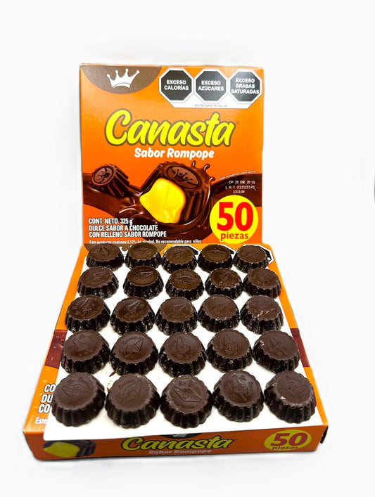 LA CORONA Canasta Sabor Rompope (2 PACK) 50 Piezas 325 gr. | Chocolate Bonbons Filled w/ Eggnog 11.46 oz.