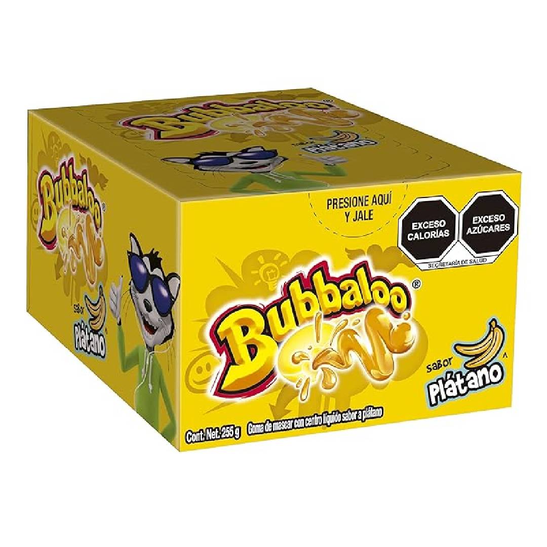 Bubbaloo Chewing Gum | Liquid Center Gum with Intense Flavor - Box of 47 pcs